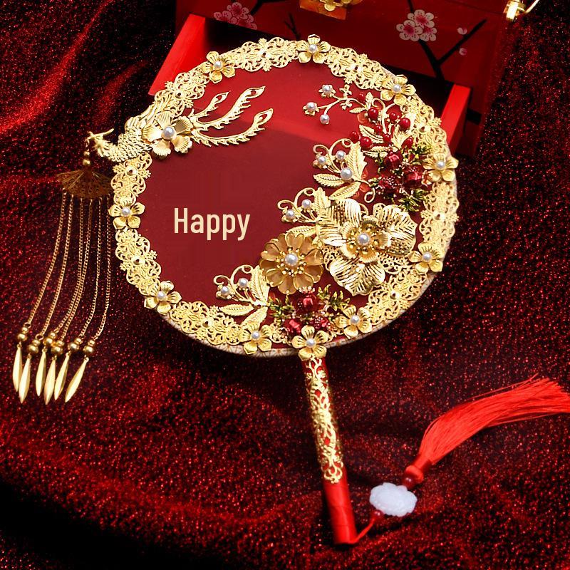 Свадебный веер в древнем стиле Сюхэ с дизайном букета для ханьфу