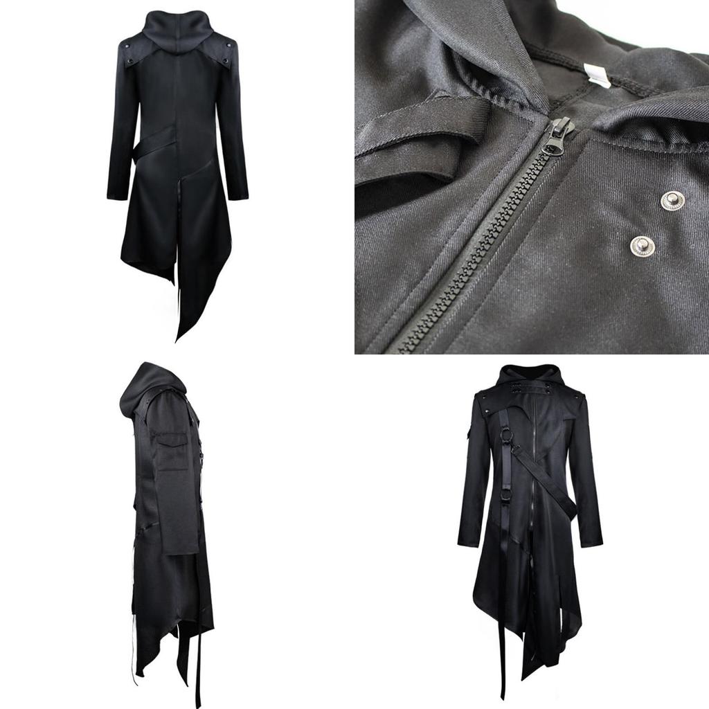 Elegante Chaqueta Frac Gótica Para Hombres Disfraz de Cosplay Perfecto Uniforme de Halloween