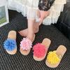 Non-slip vacation beach shoes women's summer wear 2025 summer new fashion platform flip-flops flower slippers women