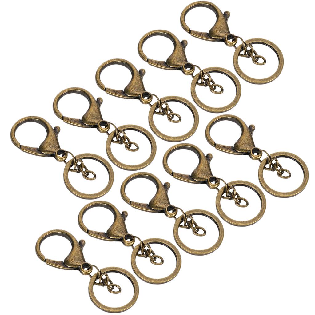 10Pcs Key Chain Plating Non Fading Simple Keychain Bag Buckle Lobster Clasp Hook(Antique Brass )