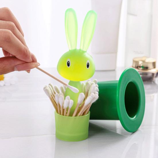 Toothpick Storage Box Large Capacity Dustproof Self-Picking Rabbit Toothpick Holder for Home