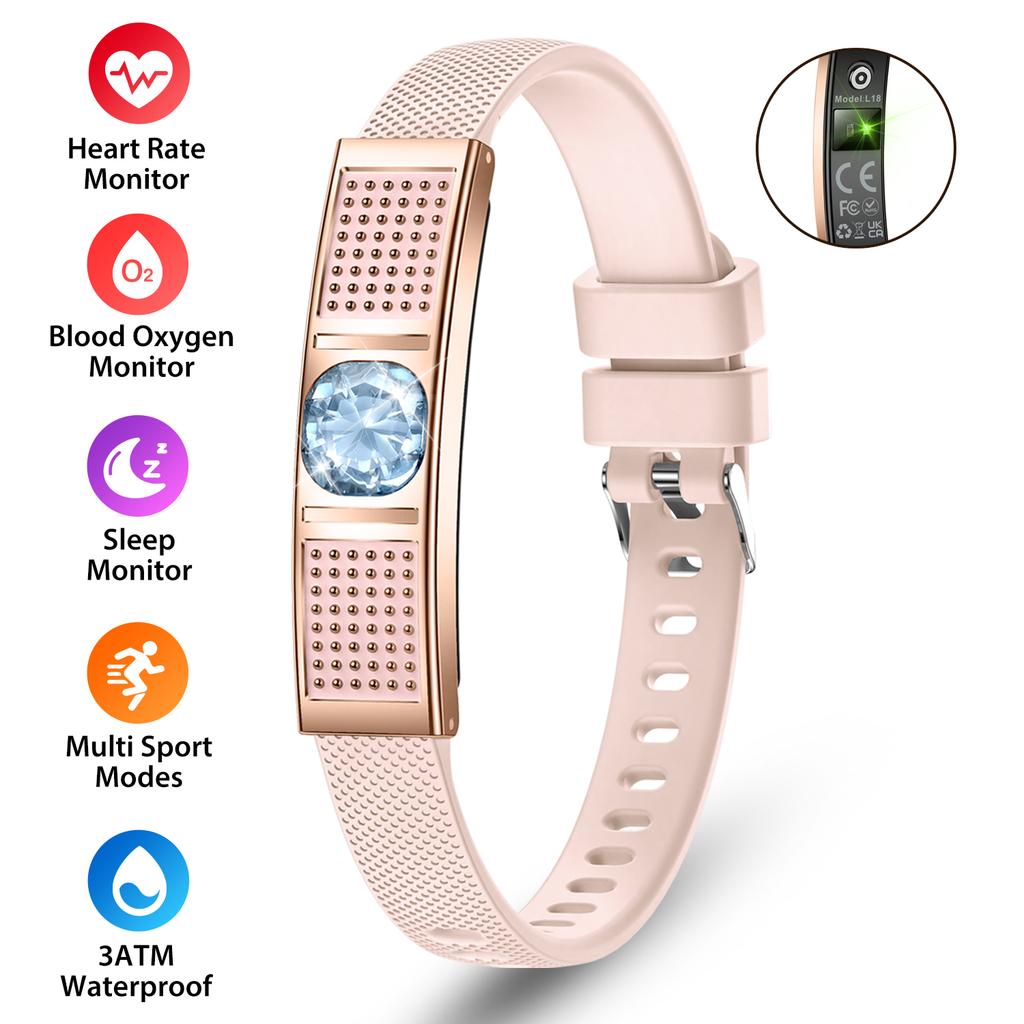 Smart Bracelet for Women Heart Rate Blood Oxygen Monitor Sport Fitness Tracker Step Counting Waterproof Fashion Smart Wristband