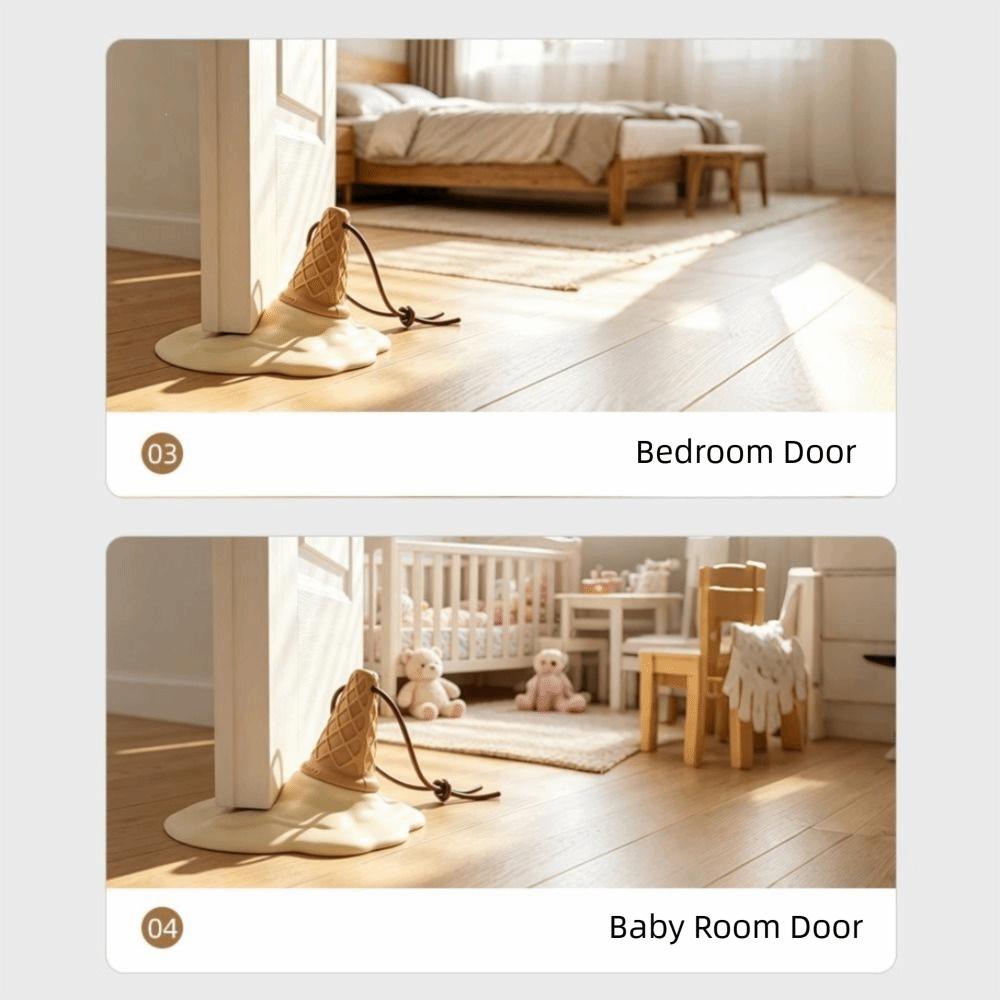 Soft PVC Ice Cream Door Stopper Detachable Ice Cream Shape Door Stop Wall Protector Anti-Collision Pad Funny Design