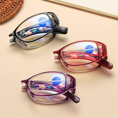 Fashion Compact and Portable Folding Anti-Blue Light Reading Glasses Women Men Eyeglasses