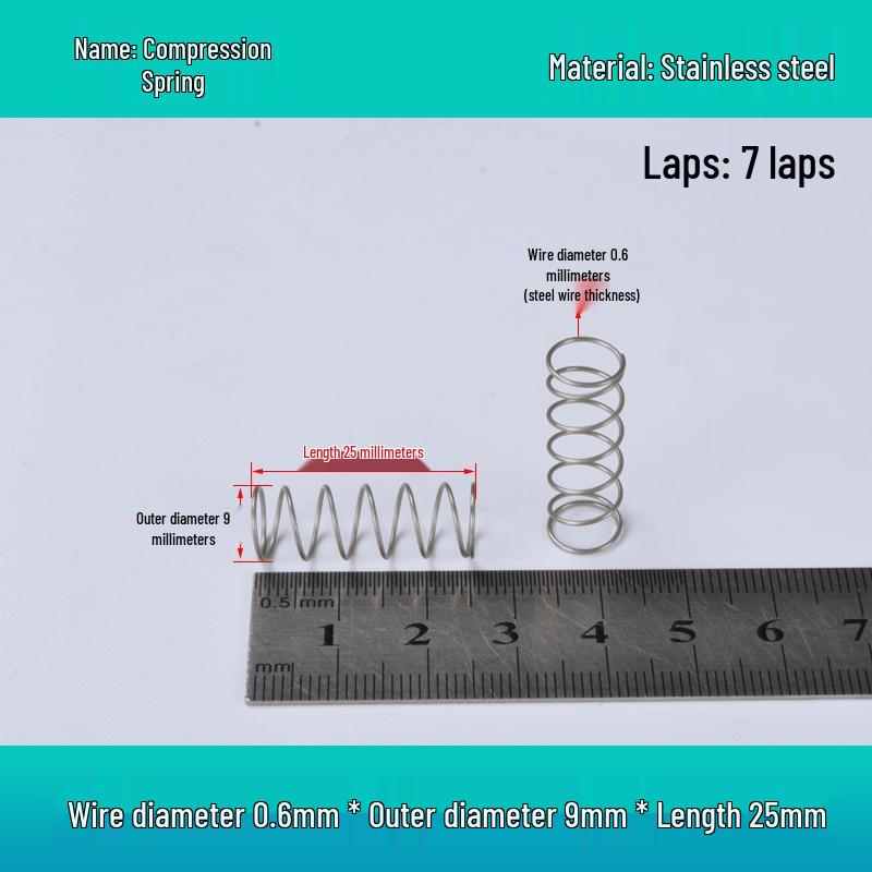 Y-förmige Edelstahl-Druckfeder, 0,6 mm Draht, 7-12 mm Außendurchmesser