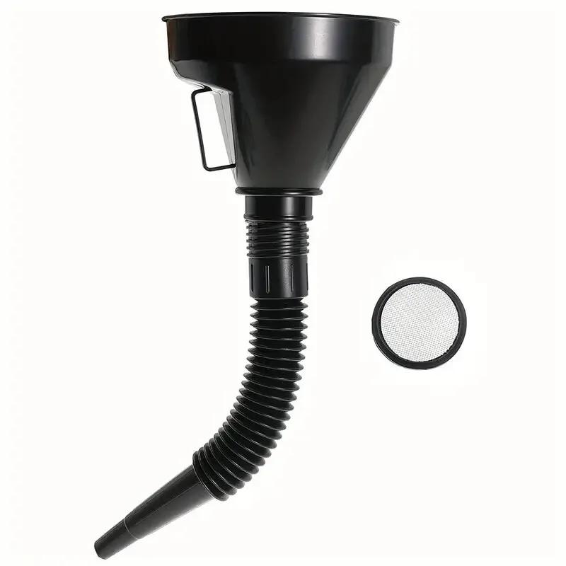 

Multi functional car fuel funnel portable refueling funnel for cars and motorcycles, long nozzle, large diameter refueling parts чорний