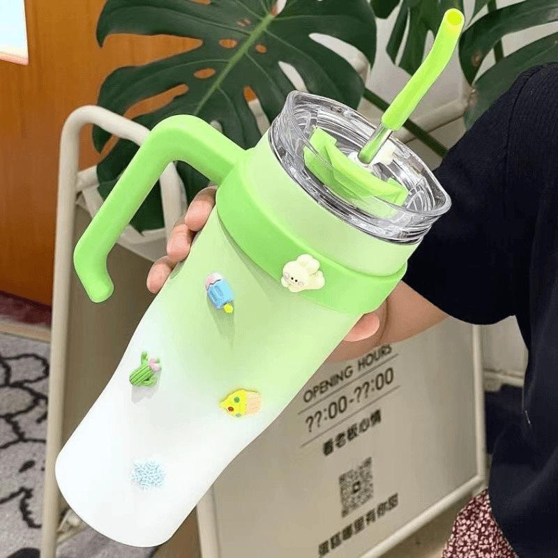 Big Mac Ice King Stainless Steel Insulated Coffee Cup, Large Capacity Summer Straw Cup