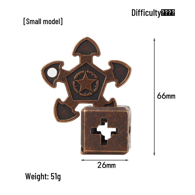 Intelligence Puzzle Zinc Alloy Disentanglement Rings - Unlock Nine Linked Rings Kongming Luban Lock Educational Toy