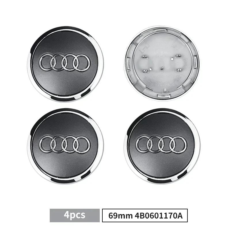 4PCS 60/61/68/69/135mm For Wheel Center Cap Car Hub Cap Fit For Audi A4 A6 A8 A3 A5 Q5 Q7 RS4 RS5 C5 S3 S5 Q3 Car Accessories
