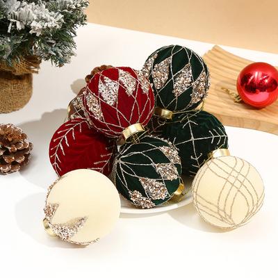12PCS For Holiday Flocked Velvet Balls for Christmas Tree Decoration Soft Touch Ornaments for Seasonal Display