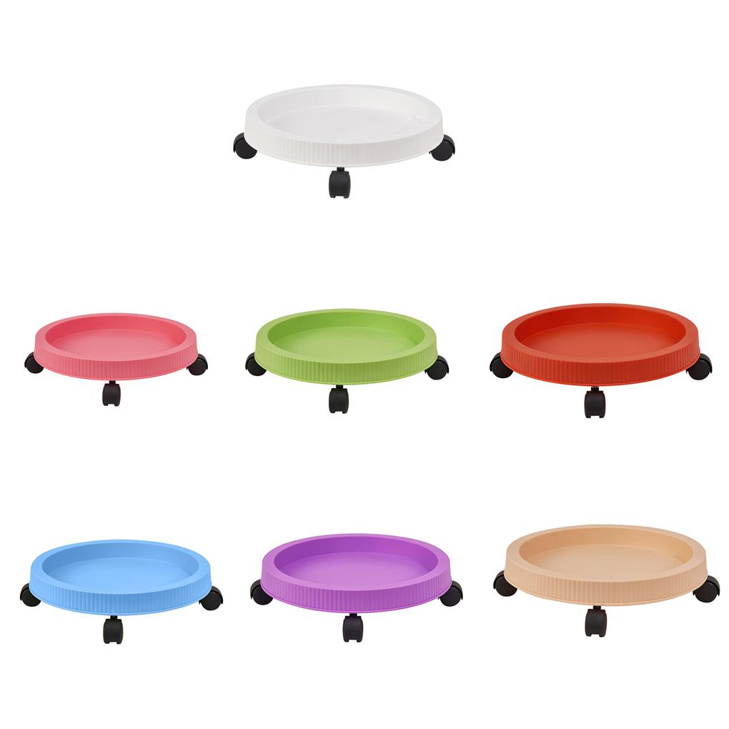 Flowerpot Tray Stand Plastic Planting Pot Tray Lightweight Pallet with Four Matching Wheels for Outdoor Planting Containers