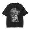 Funny Doberman Dog Washed T Shirt Streetwear Retro T-Shirts Tees Tops for Men Women Short Sleeve High Street Summer