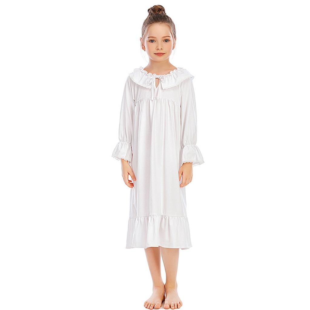 Children's Home Clothes Comfortable And Casual Loose Long Sleeved Nightgown Dress