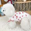 Dog Summer Cotton Shirts Heart Printed Ruffle Sleeveless Puppy Vest Soft Breathable Sweet Pet Outfit for Small Dogs Cats