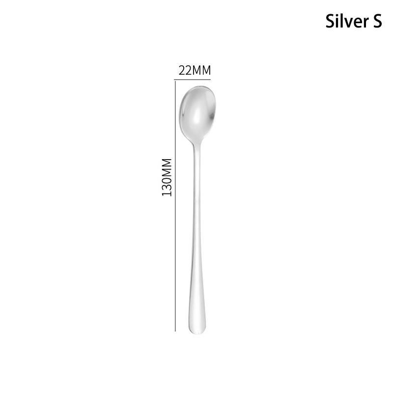 Tea Coffee Soup Spoon For Eating Mixing Stirring Long Handle Teaspoon Spoon Cocktail Ice Cream Honey Spoons Kitchen Cutlery