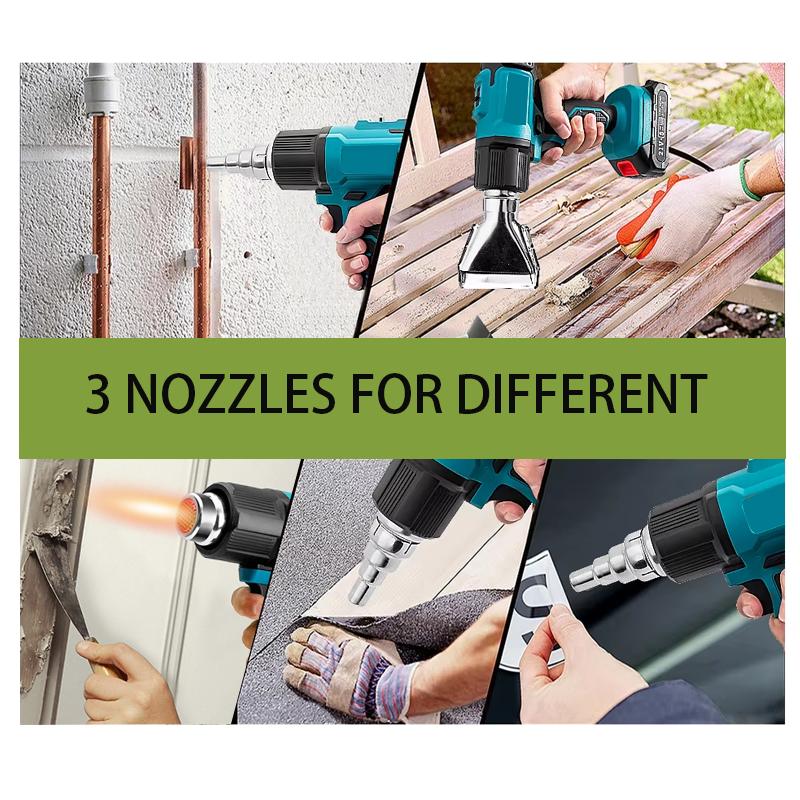 21V Portable Hot Air Gun  rechargeable cordless design Cordless for Makita Battery Electric Heat Gun with a nozzle
