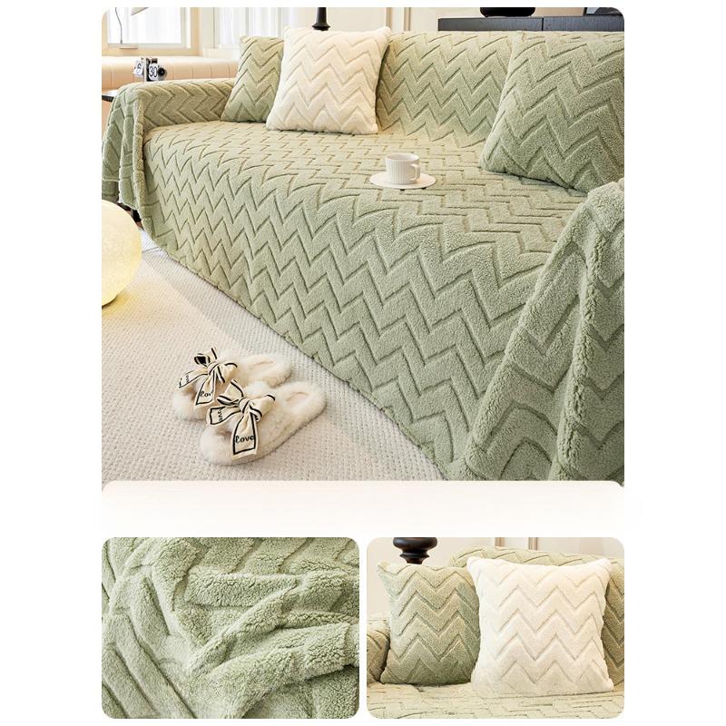 

Шу хлопковый бархатный чехол для дивана, зимний кремовый стиль, чехол для дивана, новинка 2024, утолщенный флис, теплая диванная подушка 180*130