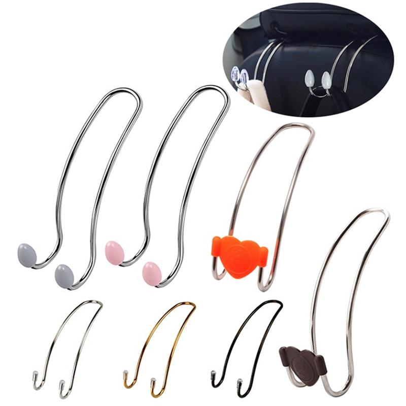 2Pcs Car Seat Hook Auto Hidden Back Seat Headrest Hanger For Handbag Shopping Bag Coat Storage Hanger Car Hook Organizer