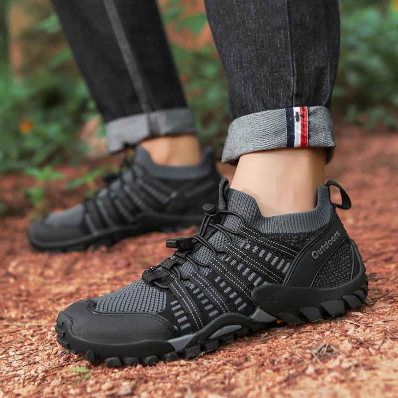Outdoor hiking shoes, water sports shoes, creek shoes, large size men's breathable high-top mesh hiking shoes