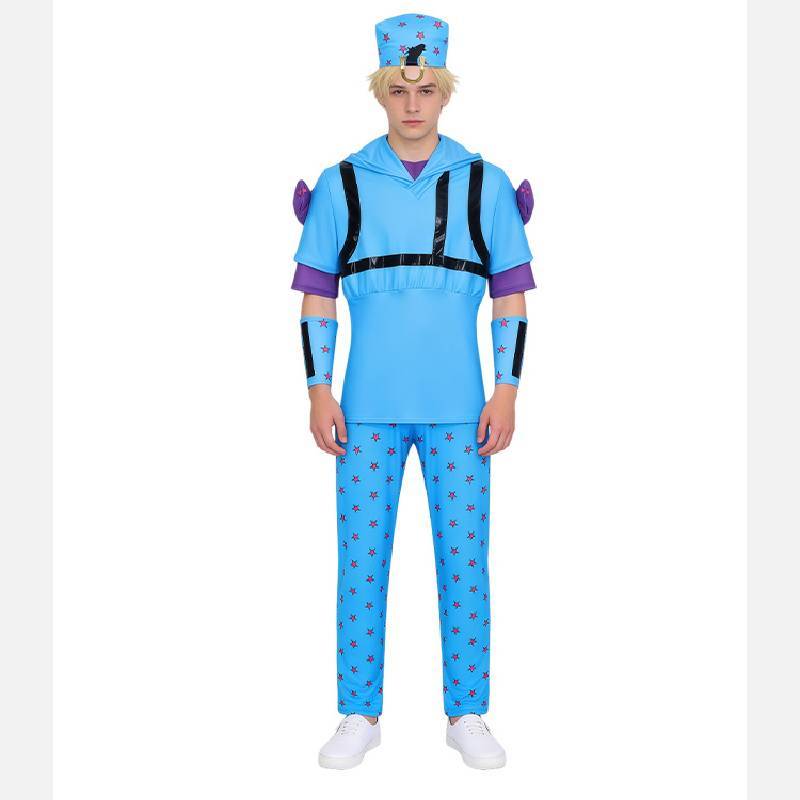 Jojos Bizarre Adventure Jonathan Joestar Cosplay Costume With Printed Fabric For Halloween Party
