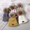 1 Stück pelzige warme Kinder-Mütze für Jungen und Mädchen, schicke koreanische Mode, Häkelmütze für Kleinkinder, Herbst-Winter, dicke Plüsch-Strickmütze