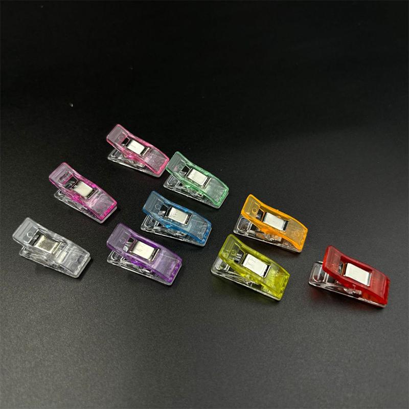50Pcs Sewing Clips Colorful Clips Multipurpose Plastic Craft Crocheting Knitting Safety Clothing Clips Color Binding Clips