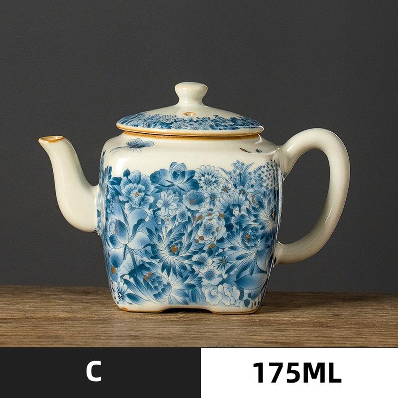 Horno Ru Pieza Abierta Tetera de Cerámica Hecha a Mano Porcelana Ru Olla Xishi Tetera Hervidor Portátil Tetera Kung Fu