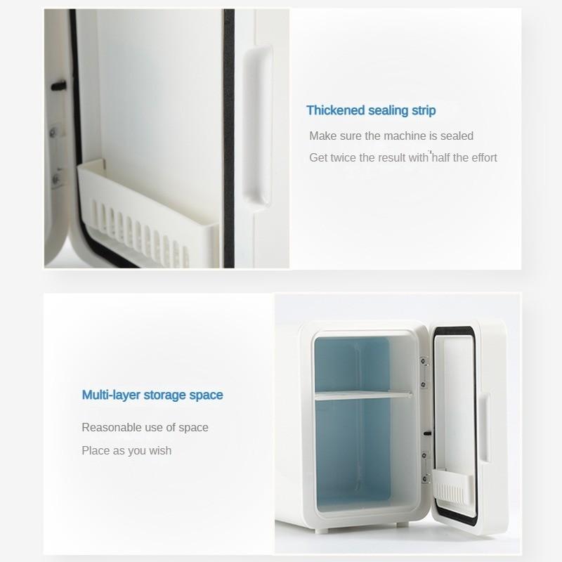 4L Mini Mirror Refrigerator Portable Household and Car Dual-purpose Fridge Dormitory Cosmetic Cold Storage Cabinet