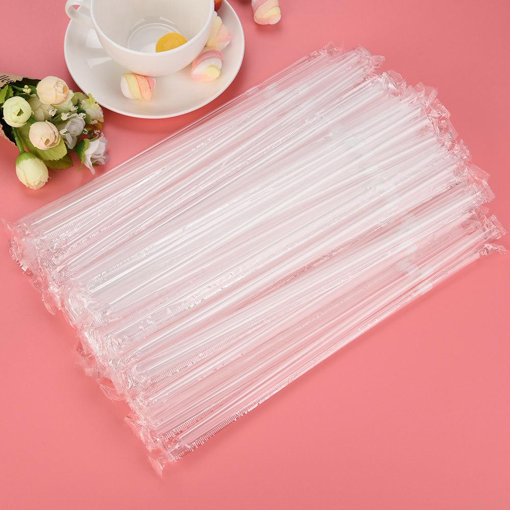 100Pcs 260mm/240mm/210mm Clear Long Flexible Drinking Straws Wedding Party