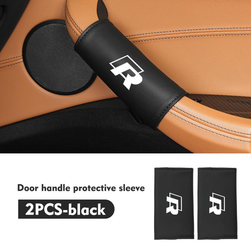 2pcs Car Door Handle Cover Leather Auto Door Knob Protector For Volkswagen VW Golf Jetta Passat mk4 mk5 mk6 CC B5 B6 B7 Golf 4 zk0