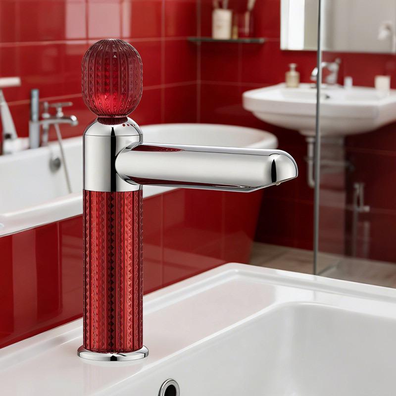 Luxury Crystal-Textured 304 Stainless Steel Faucet with Removable Aerator