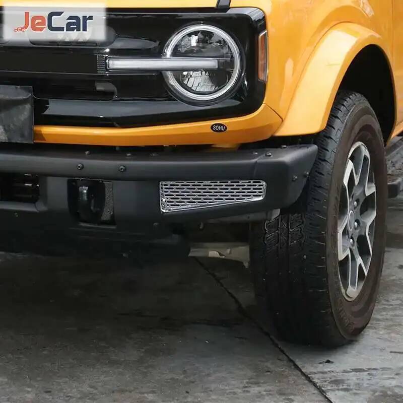 JeCar Car Front Bumper Racing Grill Insert Grille Trim ABS Sticker Cover For Ford Bronco 2021 UP Car Exterior Accessories