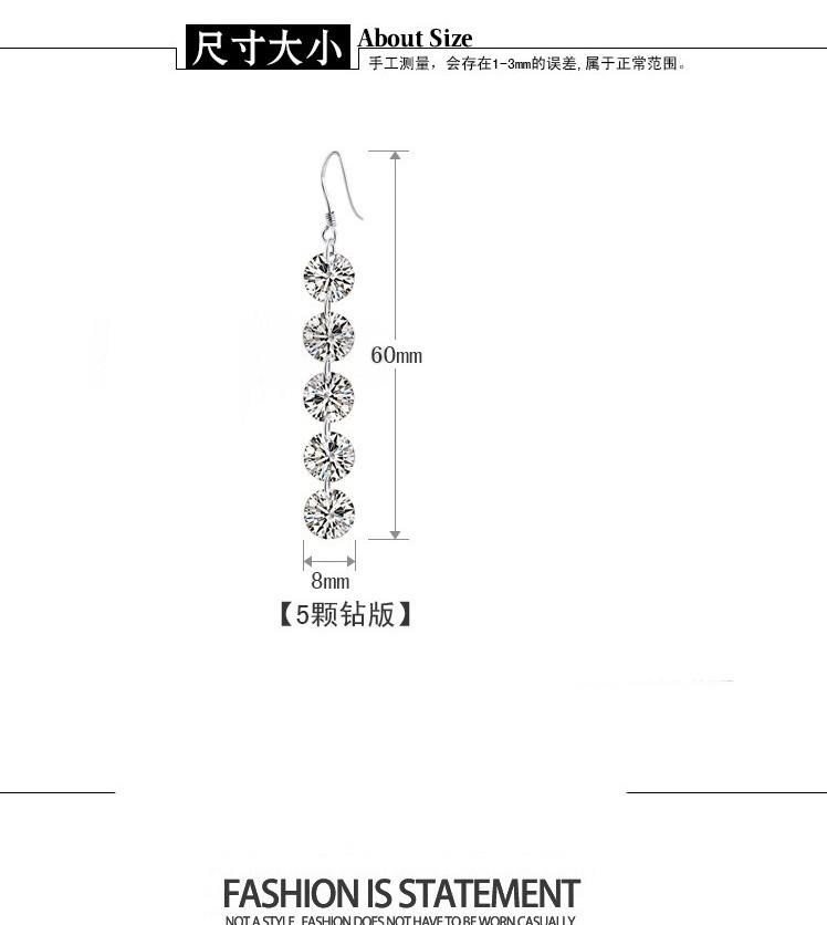 1CT Moissanite Long Drop Earrings For Women 925 Silver Brilliant Lab Diamond Brides Bridesmaid Dangling Earrings