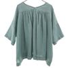 yuni Made in Japan Linen Short sleeve pullover blouse F Green gray Women Used