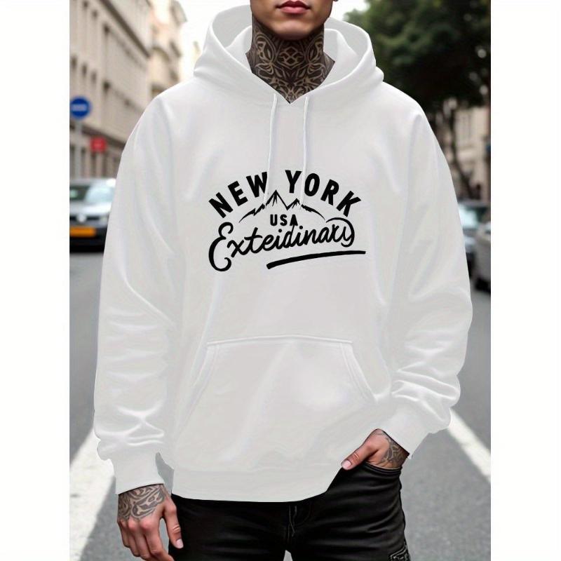 Men's Hooded Sweatshirt, Warm & Compressible, Suitable for Transitional Weather & Business Trips