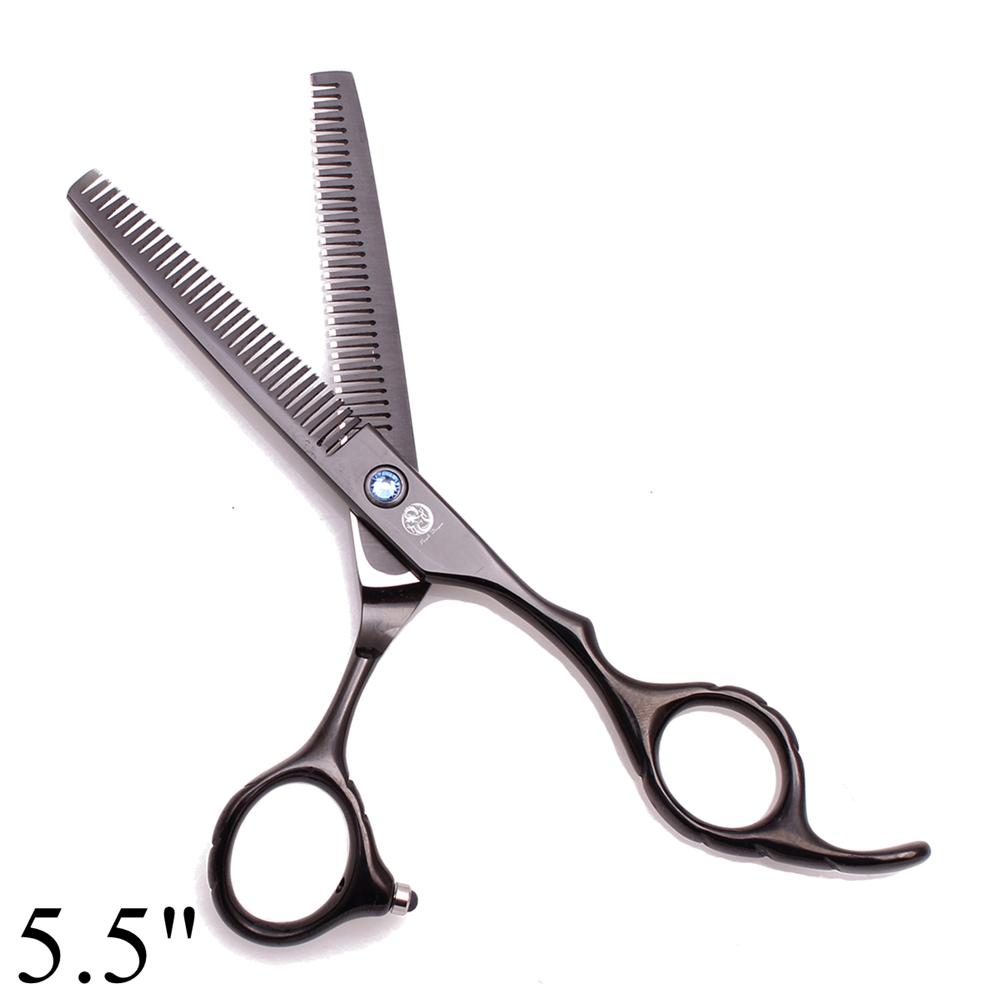 Professional Hairdressing Scissors 5.5" 6'' Purple Dragon Japan 440C Thinning Shears Douuble Side Teeth 15% Thinning Rate