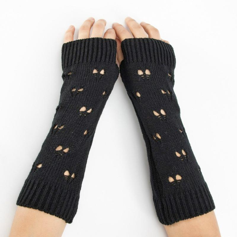 Botvotee Fingerless Gloves Sleeves for Women Y2k Accessories Arm Warmers Knit Winter Warm Long Sleeves Cute Hands Free Gloves