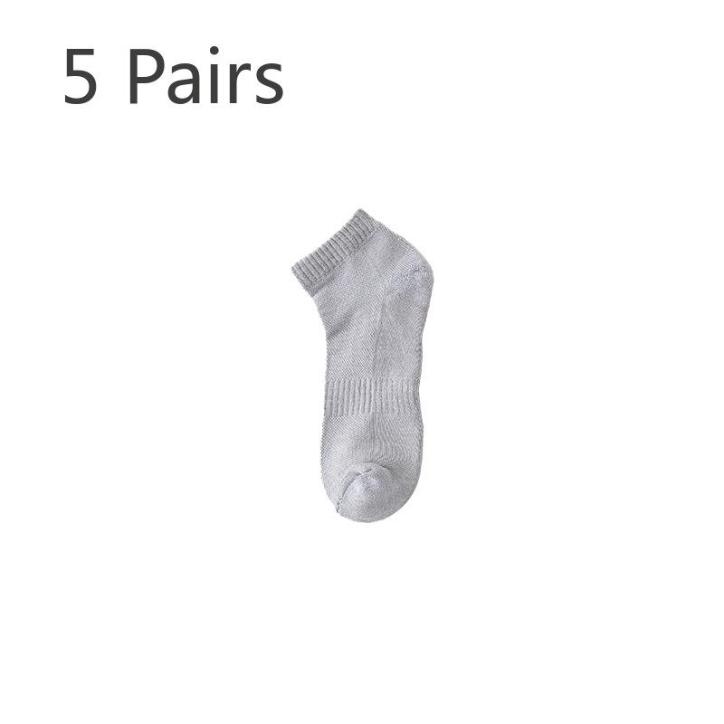 5 par sportssokker dame mesh pustende bomullssokker Terry løping treningssokker høst og vinter fortykning svette bomullssokker