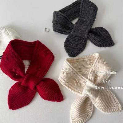 The Cross Knitted Small Scarf Is A New Korean Style for Women's Autumn and Winter. It's Versatile  Warm and Protects The Neck