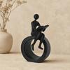 Jijijing 3D Printed Reading Figurine, Abstract Reader Statue for Home Decor, Modern Minimalist Sculpture Bookshelf Desk Office Ornament