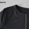 Women's Long Sleeve Bodycon Jumpsuit with Zipper, Sexy Top for Women