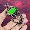 Copper Green Turquoise Pendant Copper Wire Wrapped Jewelry Real Gemstone Pendant