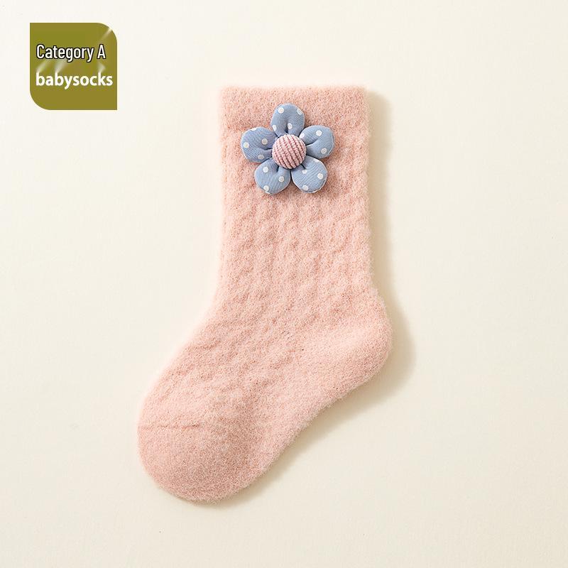 Autumn Winter Coral Velvet Baby Socks - Cartoon Soft, Thick, and Warm for Boys and Girls