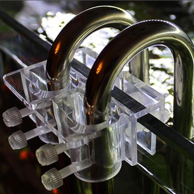 Supporto per clip e morsetto per acquario in acrilico per tubo di afflusso e deflusso dell'acqua da 2 mm/16 mm