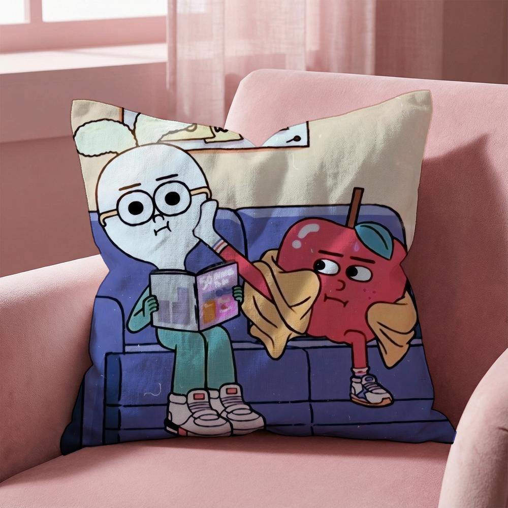 Anime Food A-AppleS And OnionS Cushion Cover Multi-Scene Pillow Cover for Home & Car - Reversible, Soft & Durable for Daily Use