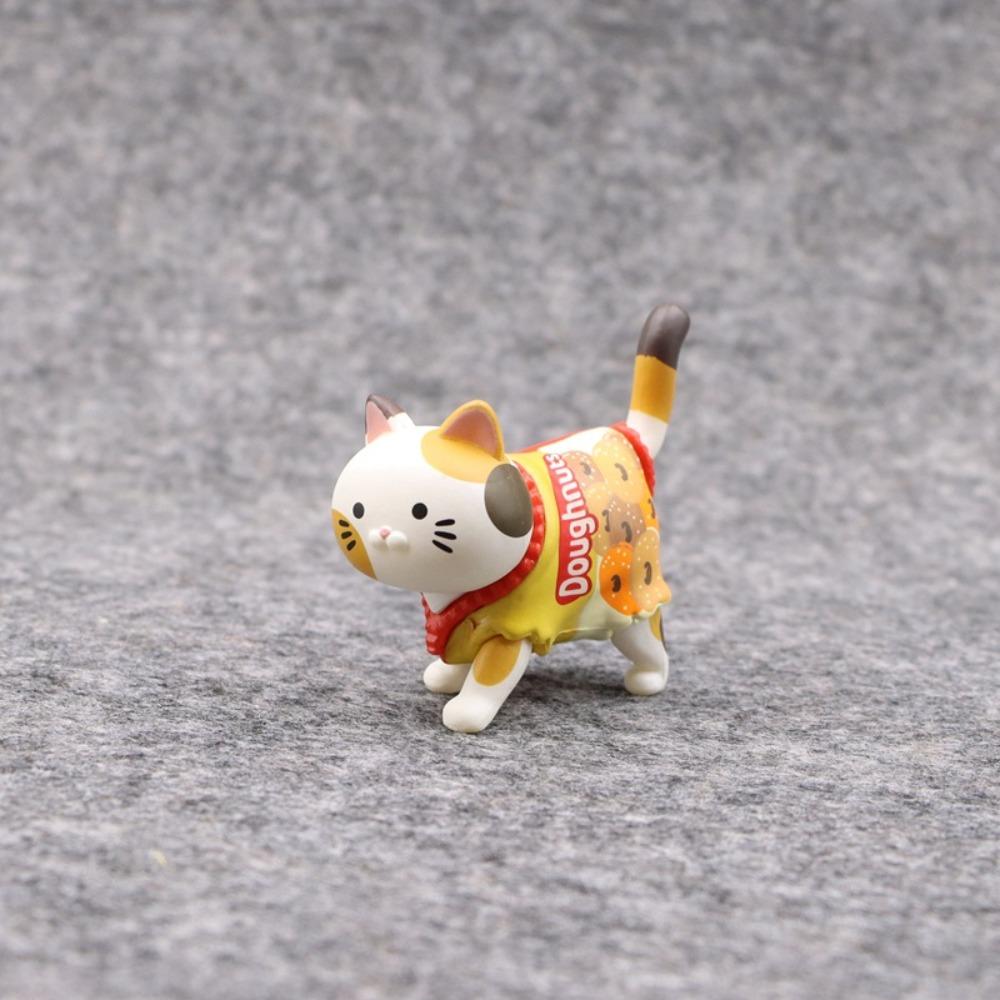 Walking Animal Cat Model Doll Toys PVC Mini Cat Ornaments Cute Snack Cat Figure Toys  Holiday Gift