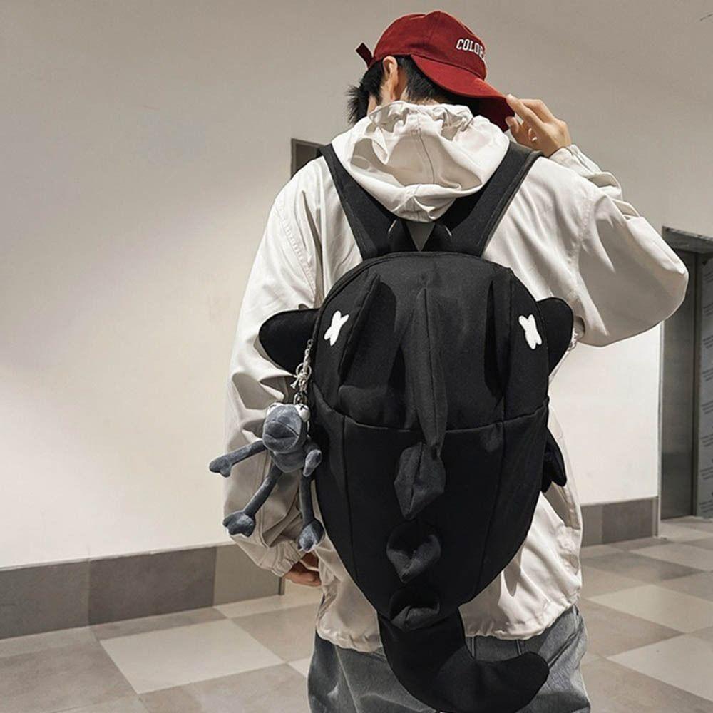 Multi-pocket Trendy Shark Backpack Waterproof College Students Schoolbag  Boys Girls