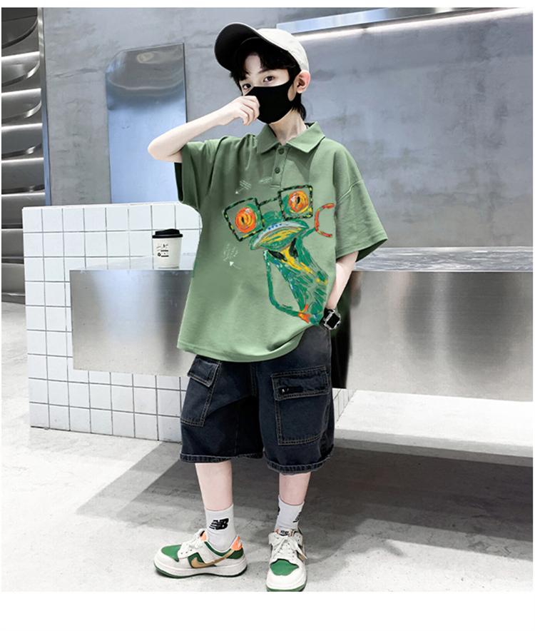 Boys' short sleeved T-shirt polo shirt summer clothes 2026 new summer half sleeved boys' big children