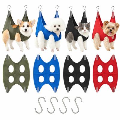 Nylon Cat Grooming Sling with Hanging Hooks Pet Bathing Restraint  for Nail Trimming Bathing