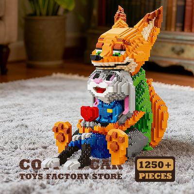 Judy Nick Diamant Bausteine MOC Set Cartoon Film Anime Figuren Mini Steine Spielzeug Fuchs Kaninchen Modell Erwachsene Kinder Geschenke DIY